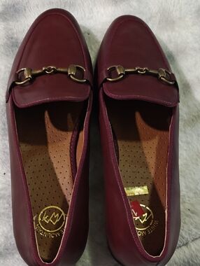 White Mountain Burgundy Horsebit Loafers